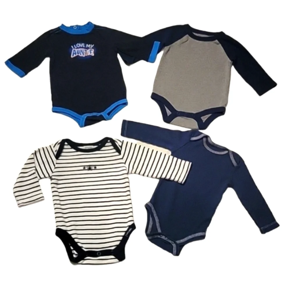 NEW Children's Place & Cat & Jack 4 Piece Unisex Infant Onesies Bodysuit Bundle